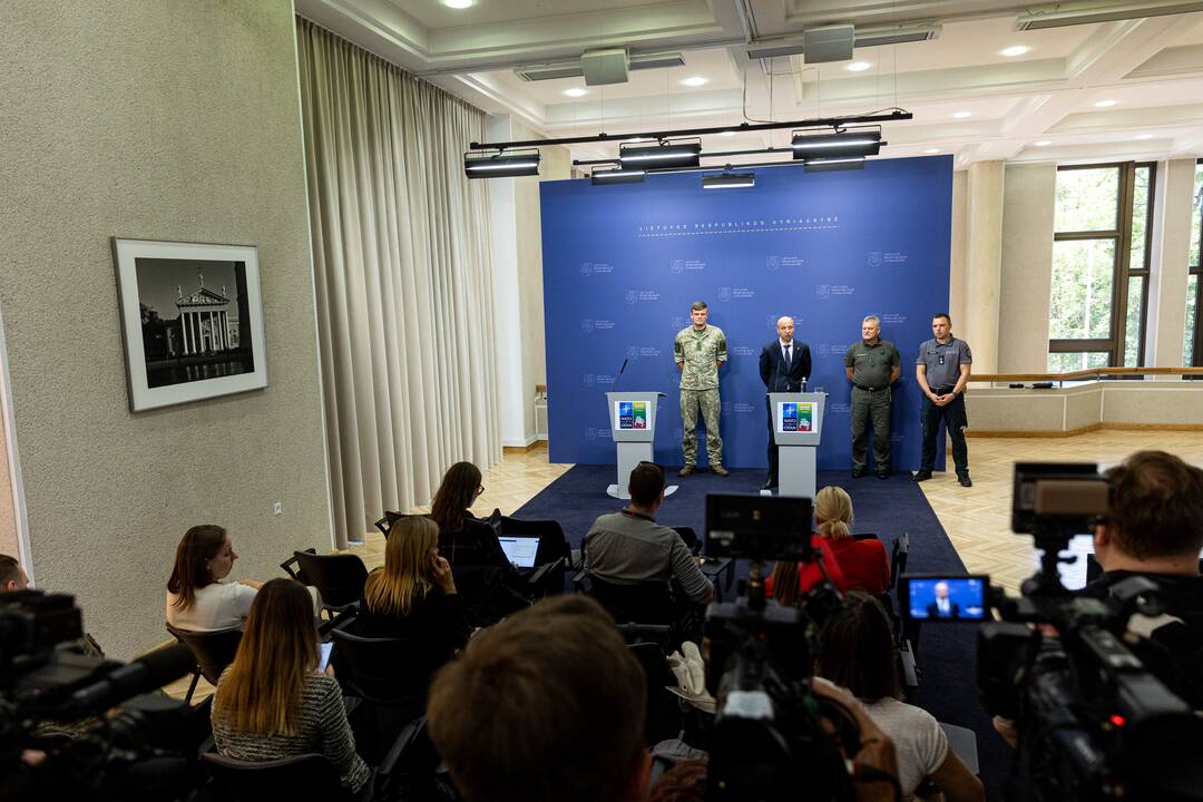 Spaudos konferencija dėl NATO viršūnių susitikimo Vilniuje pasirengimo