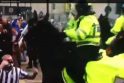 Kai susipykstama su proteliu: Anglijos futbolo fanų muštynės su arkliu