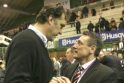 V.Chomičius: jaunai rinktinei reikia įskiepyti pasitikėjimą (interviu) Asmenybė: karjeros aukštumų sunkiu darbu siekęs V.Chomičius (dešinėje) ir iš auklėtinių reikalauja to paties.