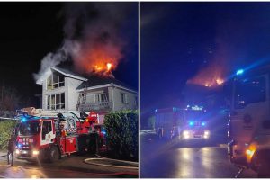Ringauduose atvira liepsna degė namas: evakuoti keturi žmonės, tarp jų – vaikas