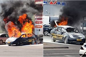 Sostinėje sprogo ir sudegė taksi automobilis: atskleidė nukentėjusio vairuotojo būklę