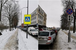 Dėl sūrio ir dešros turgaus lankytojai pažeidinėja Kelių eismo taisykles?