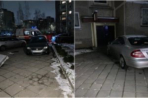 Neatsakingumas: prie daugiabučio atvyko greitoji pagalba, o įėjimą į laiptinę užstojo automobilis