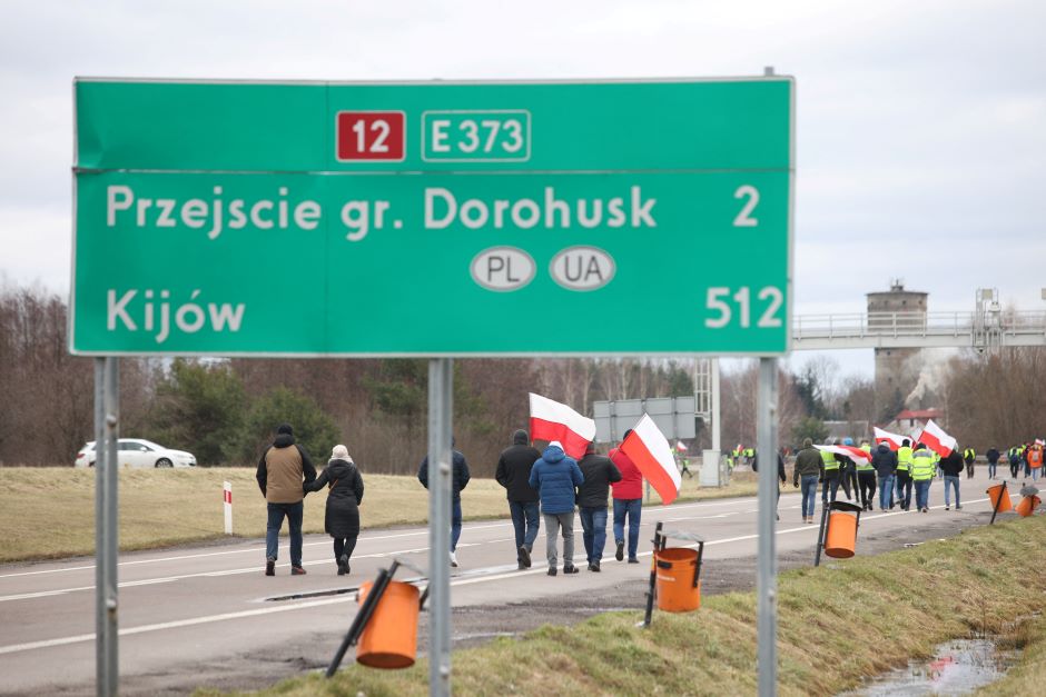 Ukraina: Blokada polskich rolników na wspólnej granicy obu krajów stwarza zagrożenie dla bezpieczeństwa