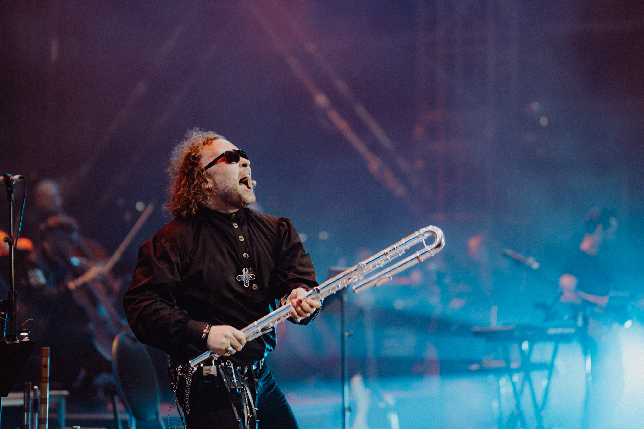 S. Petreikis etter forestillingen på «Wacken Open Air»-festivalen: bena hans er litt bøyd