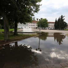 Po gausaus lietaus Kaune – apsemtas Senamiestis