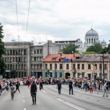 Parodos kalno šturmas: žmonės kopė kirpdamiesi, su vaišių stalais, šunys – neštuvuose