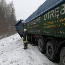 Tarptautinė avarija: apvažiuodamas lenko ir esto kaktomušą, nuo šlaito nulėkė latvis