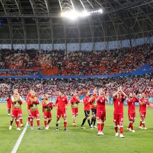 Danijos futbolininkai pasaulio čempionate įveikė Peru komandą