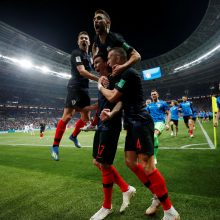 Kroatijos futbolininkai po pratęsimo pateko į pasaulio čempionato finalą
