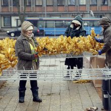 Pradėta montuoti „auksinė“ eglutė