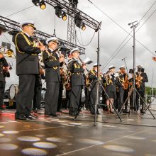 Patriotiškai nusiteikę klaipėdiečiai traukė Lietuvos himną