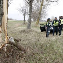 Pakeliui iš Klaipėdos į Palangą automobilis rėžėsi į medį