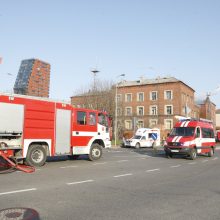 Užsiliepsnojo buvęs Klaipėdos policijos pastatas