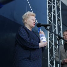 Prezidentė D. Grybauskaitė pakrikštijo naująjį danų kompanijos laivą