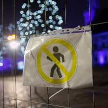 Kauno Rotušės aikštė uždaryta: Naujųjų metų sutikti čia nebus galima