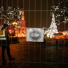 Kauno Rotušės aikštė uždaryta: Naujųjų metų sutikti čia nebus galima