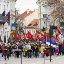 Lietuvos jaunimas Vasario 16-ąją mini eisenoje simboliniu valstybės keliu