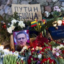 Apie pusė tūkstančio žmonių Vilniuje susirinko pagerbti A. Navalno