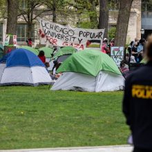 JT reiškia susirūpinimą dėl policijos veiksmų prieš protestuotojus JAV universitetuose