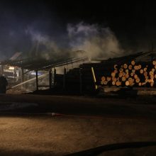 Radviliškio rajone lentpjūvėje įsiplieskė gaisras
