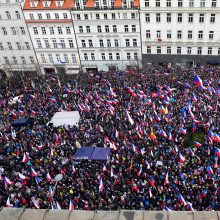 Protestai Čekijoje: sustabdykite karą, sustabdykite NATO