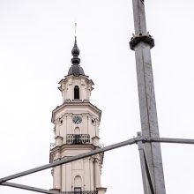 Į viršų stiebiasi Kauno kalėdinės eglutės karkasas: netrukus atkeliaus ir dekoracijos