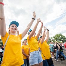 Globėjų šventė Aleksote nepaliko abejingų: daugiausia džiaugsmo vaikams suteikė putų diskoteka