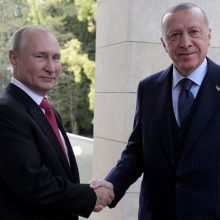 Kremlius: V. Putinas ir R. T. Erdoganas Irane aptars Ukrainos grūdų eksportą