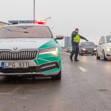 Vairuotojams – dovanos: miškininkai su policijos pareigūnais dalijo eglutes