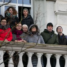 Muzikos akademijos dėstytojai protesto akciją dėl algų pradėjo šauksmu