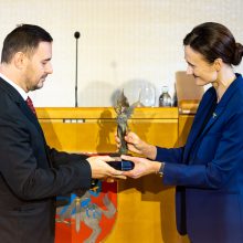 Laisvės premiją pelnęs V. Zelenskis: jūs nė vieną minutę neišdavėte laisvės