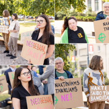 Protestas prie Seimo: naktinių taikiklių priešininkai sako – „Užteks skerdynių“