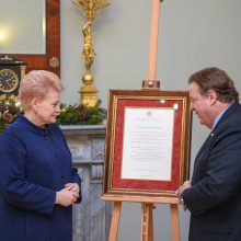 D. Grybauskaitei – asmeninė Maltos ordino didžiojo magistro padėka