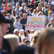 Žydų atstovai, I. Šimonytė pasmerkė Holokausto simbolikos naudojimą mitinge prie Seimo