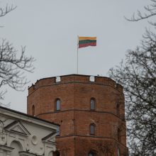 Lietuvos vėliavos dieną Gedimino pilies bokšte iškilmingai iškelta Trispalvė