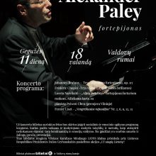 Pianisto A. Paley dovana Lietuvai – labdaros koncertas Valdovų rūmuose