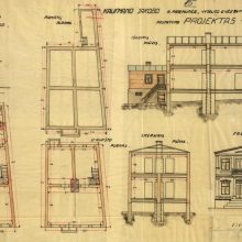 Statybos: Jakobo Kaufmano mūrinio 2 aukštų gyvenamojo namo Vytauto g. Nr. 86 projektas. Inžinierius V. Višniauskas. 1930 m.