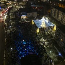 Jonavoje suspindo ne tik Kalėdų eglė – nušvito ir pasakiškas eglučių miestelis