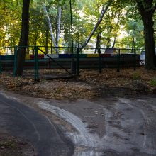 Neeilinė situacija Vytauto parke: plūstantis vanduo tvindė Parodos kalną