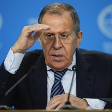 Po Maskvos žinios apie JT posėdžiui pirmininkausiantį S. Lavrovą – Ukraina: prastas pokštas