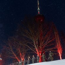 Prie Televizijos bokšto uždegtas laužas, per šimtą žmonių pagerbė Sausio 13-osios aukas 