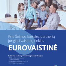 „Eurovaistinė“ – vienintelė vaistinė Šeimos kortelės turėtojams teikianti nuolaidas 