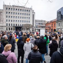 Protestas – po atostogaujančio Kauno mero kabineto langais  