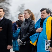 Kelios dešimtys žmonių Vilniuje mitingavo prieš karą Ukrainoje: neturime teisės pavargti