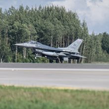 JAV Karinių oro pajėgų naikintuvai pratybų metu vykdys skrydžius virš vakarų Lietuvos