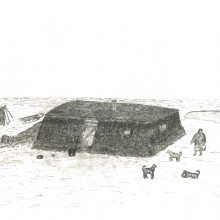 Namas: į Lenos pakrantes per ledonešį atneštų medžių pastatyta jurta, kurią tremtiniai apdėdavo žemėmis, o langų stiklą atstodavo ledas.