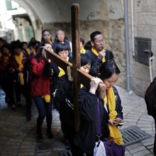 Jeruzalėje Didįjį penktadienį surengta tradicinė Kristaus kančios kelio procesija