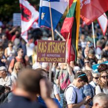 Opozicija įvertino per mitingą sustiprintą Seimo apsaugą: iki ko turėjome nusiristi