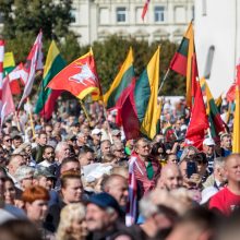 Opozicija įvertino per mitingą sustiprintą Seimo apsaugą: iki ko turėjome nusiristi